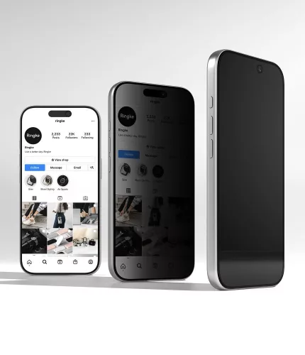 Ringke Easy Slide iPhone  betekintésgátló kijelzővédő üvegfólia felhelyező applikátorral - 2db