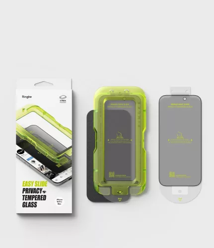Ringke Easy Slide iPhone  betekintésgátló kijelzővédő üvegfólia felhelyező applikátorral - 2db