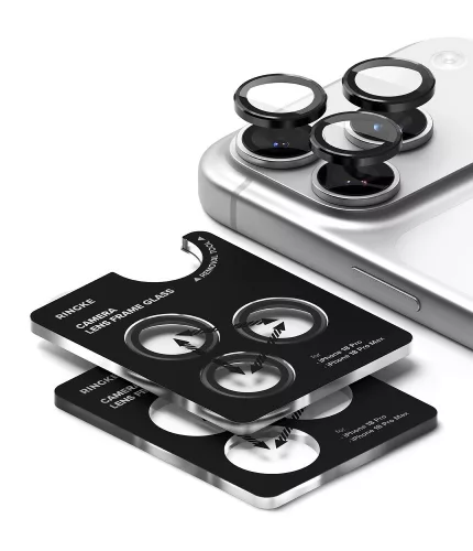 Ringke Camera iPhone  kamera lencsevédő üvegfólia - 2db - fekete