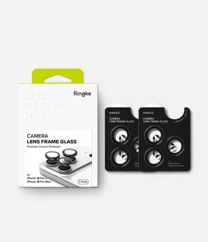 Ringke Camera iPhone  kamera lencsevédő üvegfólia - 2db - fekete