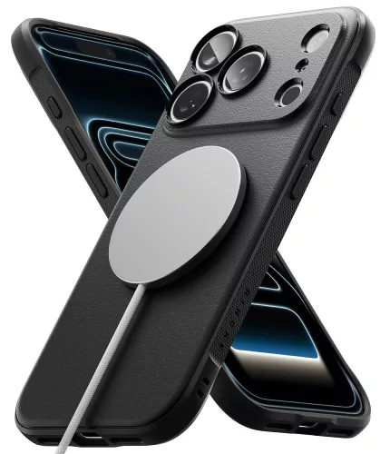 Ringke Onyx Magnetic MagSafe iPhone 17 Pro szilikon hátlap tok - fekete