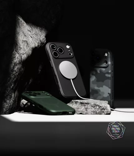 Ringke Onyx Magnetic MagSafe iPhone 17 Pro szilikon hátlap tok - fekete