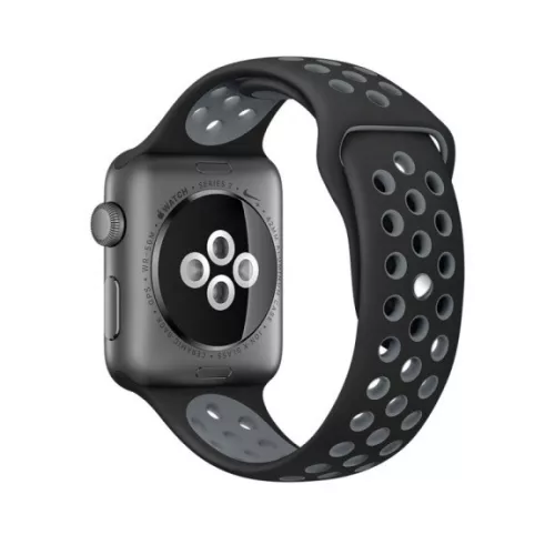 Sport szilikon óraszíj 38/ 40/ 41 mm, (M/L méret) fekete-szürke