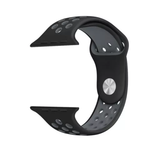 Sport szilikon óraszíj 38/ 40/ 41 mm, (M/L méret) fekete-szürke