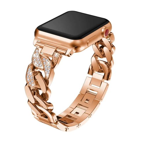 Apple Watch 38/ 40/ 41 mm Luxury V3 fém óraszíj rose gold színű