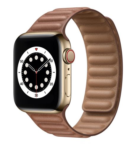 Apple Watch 3/4/5/6/7/SE 38/40/41mm rózsaszín Loop Leather bőr óraszíj mágneses