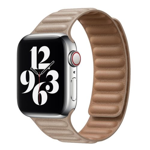 Apple Watch 3/4/5/6/7/SE 38/40/41mm sötétkék Loop Leather bőr óraszíj mágneses