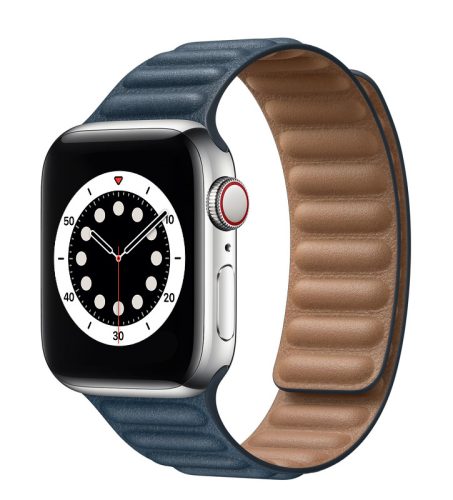 Apple Watch 3/4/5/6/7/SE 42/44/45mm barna Loop Leather bőr óraszíj mágneses
