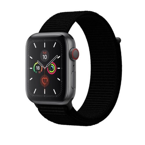 Apple Watch 42/ 44/ 45 mm nylon óraszíj fekete színű