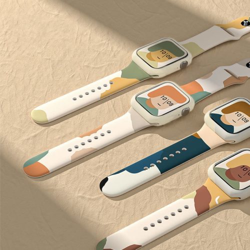 Apple Watch 7/6 / SE / 5/4/3/2 (41mm / 40mm / 38mm) Moro Szilikon óraszíj terepmintás design 2