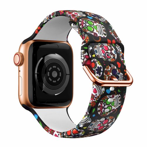 Apple Watch szíj (38/40/41/42mm(Series 10) szilikon koponya mintás