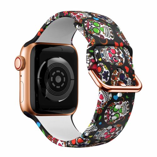 Apple Watch szíj 38/ 40/ 41 mm szilikon koponya mintás