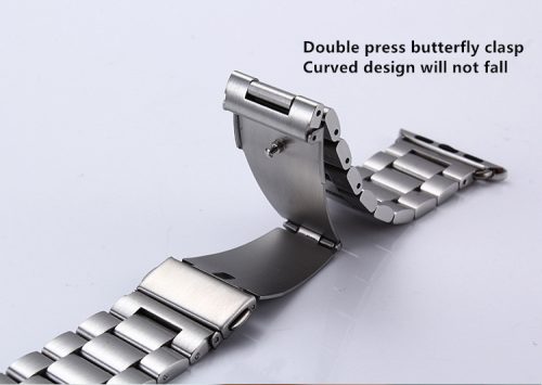 Apple Watch szíj  42/ 44/ 45/ 46 /49 mm  rozsdamentes vastag acél -fekete