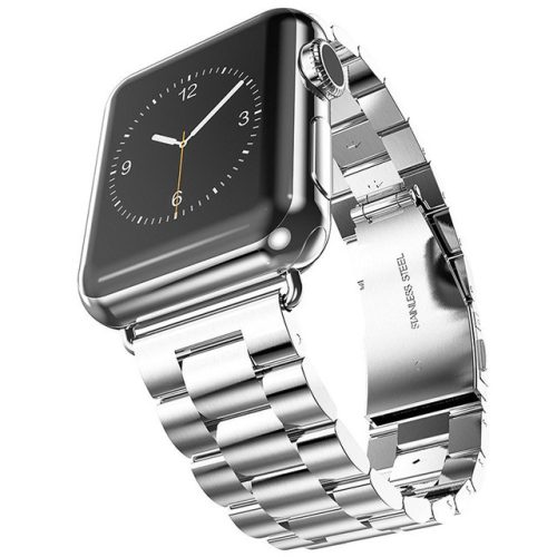 Apple Watch 4/5/6/7/SE (42/44/45mm) fém óraszíj ezüst színű Alphajack