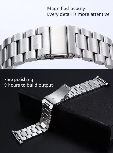 Apple Watch 42/ 44/ 45/ 49 mm fém óraszíj ezüst színű Alphajack