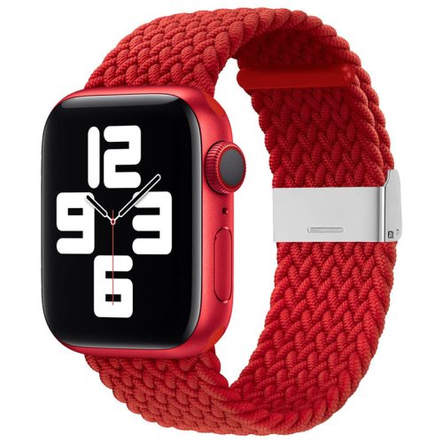 Apple Watch (38/40/41/42mm(Series 10) Fabric szövet óraszíj - piros