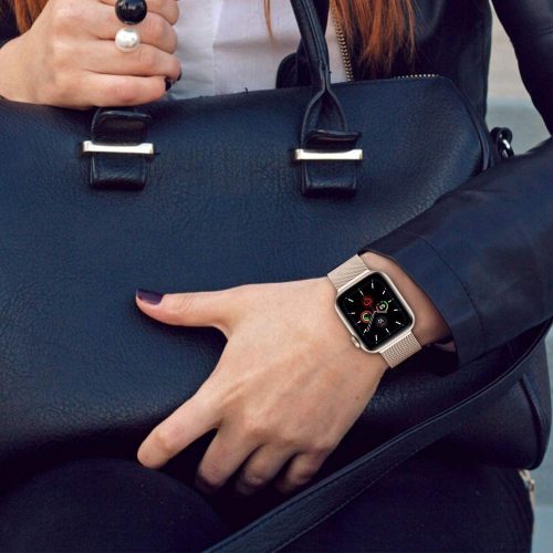 Apple Watch Tech-Protect Elegáns Milánói Fém Szíj 8 / 9 / 10 / 11 / SE (40 / 41 / 42 MM) - rosegold