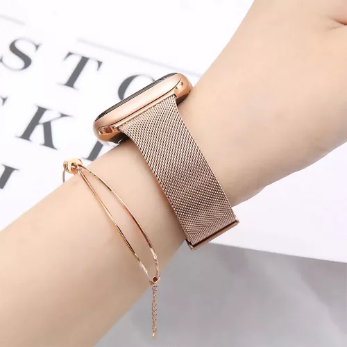 pple Watch 4 / 5 / 6 / 7 / SE (38 / 40 / 41 mm) Tech-Protect Thin Milanes óraszíj Blush Gold