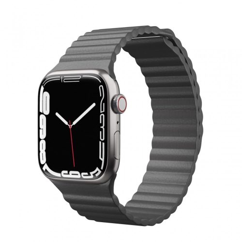Apple Watch 3/4/5/6/7/SE 42/44/45mm barna Loop Leather bőr óraszíj mágneses