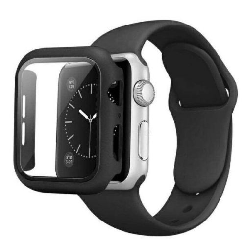 Apple Watch 42/ 44/ 45 mm Beline Silicone óraszíj + tok fekete