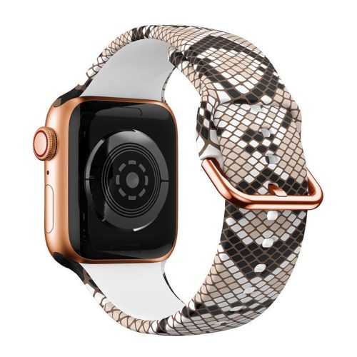 Apple Watch szíj Szilikon (38/40/41/42mm(Series 10) - kígyómintás barna