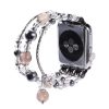Apple Watch szíj (38/40/41/42mm(Series 10) karkötő formájú fém díszekkel ezüst-lila