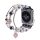 Apple Watch szíj (38/40/41/42mm(Series 10) karkötő formájú fém díszekkel ezüst-lila