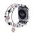 Apple Watch 38/ 40/ 41 mm karkötő formájú fém óraszíj díszekkel ezüst-lila színű Alphajack