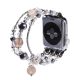 Apple Watch szíj (38/40/41/42mm(Series 10) karkötő formájú fém díszekkel ezüst-lila