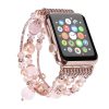 Apple Watch szíj (38/40/41/42mm(Series 10) karkötő formájú fém díszekkel rózsaszín