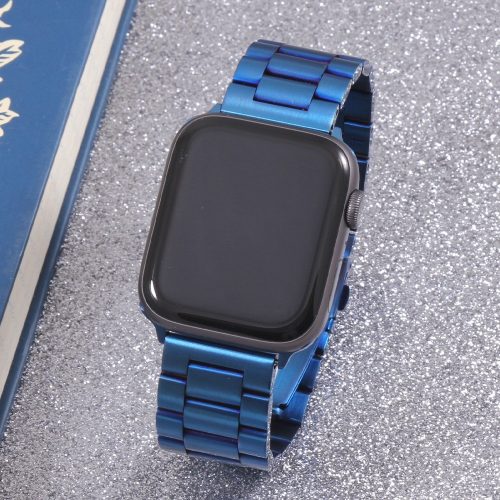 Apple Watch 4/5/6/7/SE (38/40/41mm) fém óraszíj kék színű Alphajack