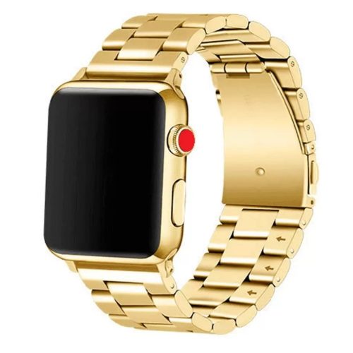 Apple Watch szíj 42/ 44/ 45/ 46 /49 mm rozsdamentes, vastag acél - arany