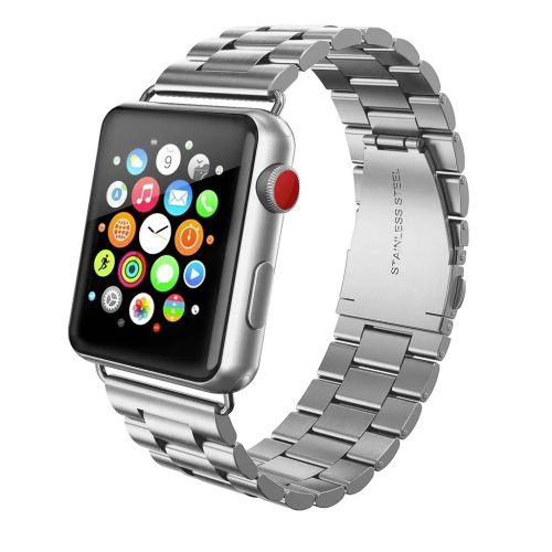 Apple Watch szíj (38/40/41/42mm(Series 10) rozsdamentes, vastag acél - ezüst