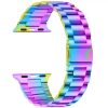 Apple Watch szíj (38/40/41/42mm(Series 10) rozsdamentes, vastag acél - szivárvány 