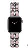 Apple Watch szíj (38/40/41/42mm(Series 10) fém karkötő ezüst-pink, bőrcsíkkal