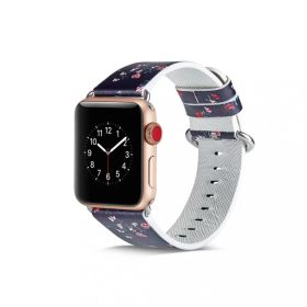 Apple Watch mintás bőr szíj F17 42/ 44/ 45/ 46 /49 mm