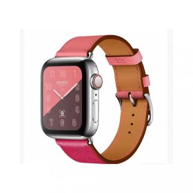 Apple Watch bőr szíj pink 42/ 44/ 45/ 46 /49 mm