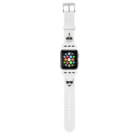   Apple Watch szíj 42/ 44/ 45/ 46 /49 mm Karl Lagerfeld és Choupette fehér
