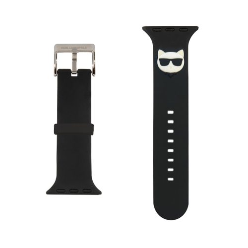Apple Watch szíj 42/ 44/ 45/ 46 /49 mm  Karl Lagerfeld Choupette Head fekete 