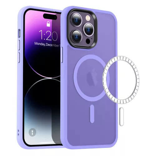Apple iPhone 13 Pro Max tok, MagSafe-kompatibilis áttetsző matt  világoslila