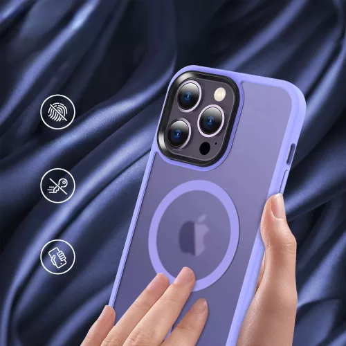 Apple iPhone 13 Pro Max tok, MagSafe-kompatibilis áttetsző matt  világoslila