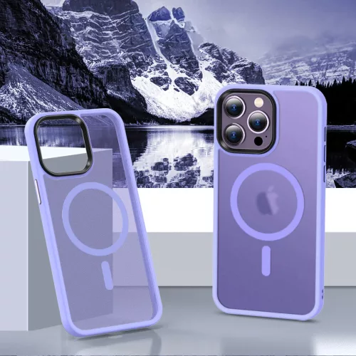 Apple iPhone 13 Pro Max tok, MagSafe-kompatibilis áttetsző matt  világoslila