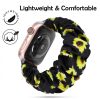 Apple Watch (38/40/41/42mm(Series 10) Frilly Szövet szíj, Zöld-fehér mintás