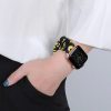 Apple Watch 38/ 40/ 41 mm Frilly Szövet szíj, Zöld-fehér mintás