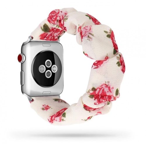 Apple Watch 38/ 40/ 41 mm Frilly Szövet szíj, Rózsás 