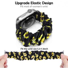   Apple Watch 42/ 44/ 45/ 49mm Frilly Szövet szíj, Lila-fehér mintás