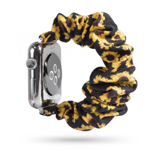 Apple Watch 42/ 44/ 45/ 49 mm Frilly Szövet szíj, Napraforgó mintás