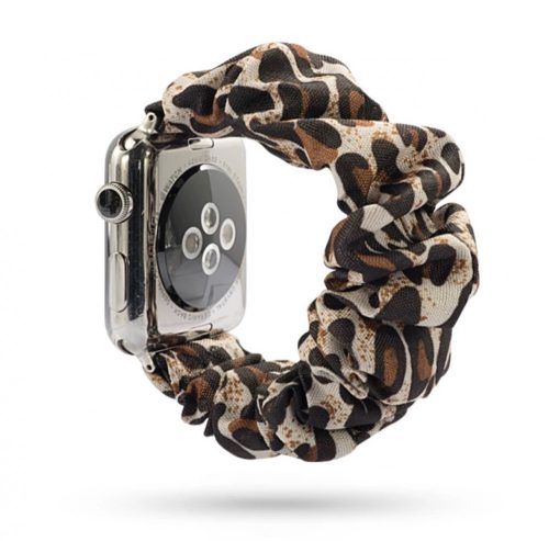 Apple Watch 38/ 40/ 41mm Frilly Szövet szíj, Párduc mintás