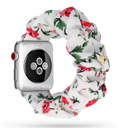 Apple Watch 42/ 44/ 45/ 49mm Frilly Szövet szíj, Virágos mintás