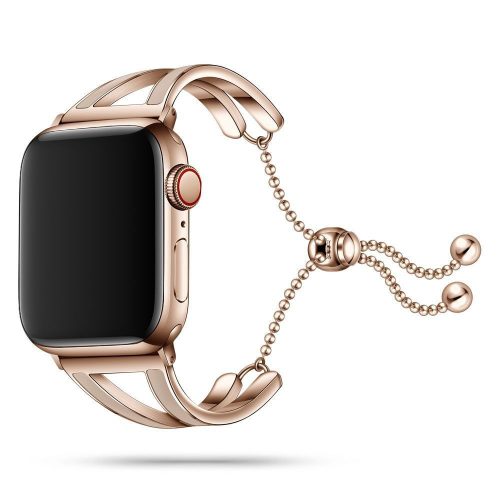 Apple Watch szíj (38/40/41/42mm(Series 10) karkötő formájú fém - rosegold